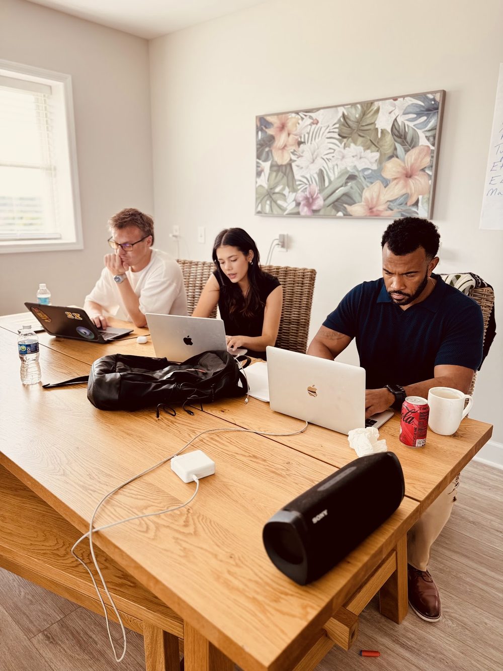 The Button Up team working laptops around the table